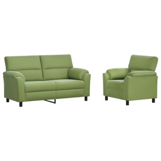 vidaXL Set Di Divani 2 Pcs Verde Chiaro Velluto Vidaxl