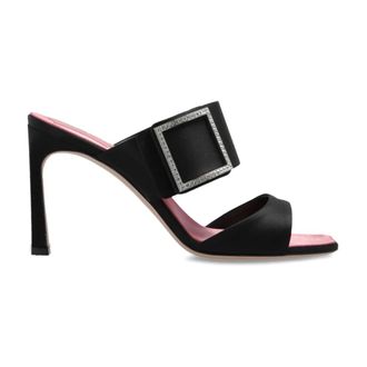 Roger Vivier Heeled Mules, female, Black, Size: 10 US Trompette Heeled Mules