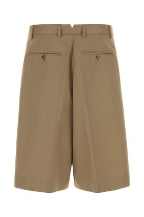 Ami Mens Dove Grey Cotton Bermuda Shorts Beigetaupe Exterior