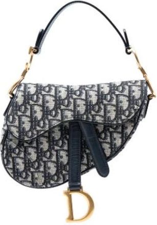 Dior Pre-owned The Saddle - Dames - Vintage Schoudertas - Blauw - ONE Size - Leer - Vintage
