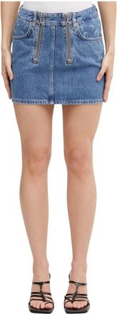Marine Serre Denim Mini Rok - Dames - Spijkerrokken - Blauw - S - Denim - Rokken