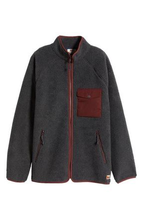 Fjällräven Vardag Pile Fleece Zip Jacket in Dark Grey-Maroon at Nordstrom, Size Xx-Large