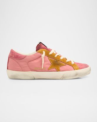 Golden Goose Super-Star Nylon and Suede Low-Top Sneakers