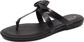 Tod's Strik teenslippers sandaal gemaakt in Itali&euml; - Dames - Slippers - Zwart - 35 EU - Schoenen