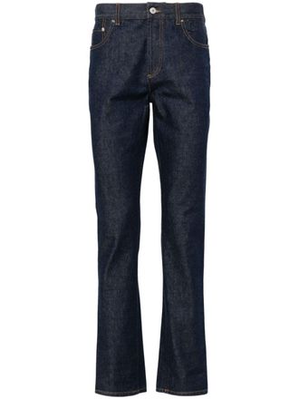 Gucci GG-embossed straight-leg jeans - Blue