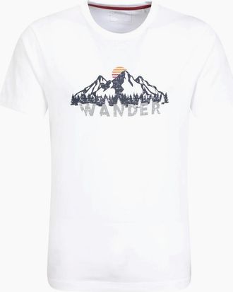 Mountain Warehouse Mens Mountain Warehouse Mens Wander Organic Cotton T-Shirt - White - Size: 36
