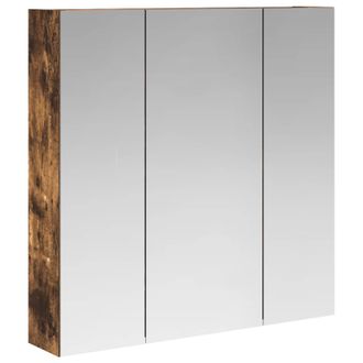 vidaXL Armario Con Espejo De Ba&ntilde;o Roble Ahumado 70 X 14,5 X 70 Cm Vidaxl