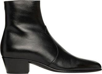 Saint Laurent Black Leather Joey 45 Boots Size 41