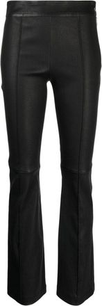 Helmut Lang flared leather trousers - women - Lamb Skin - 4 - Black