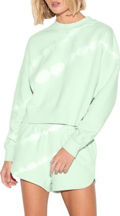 Spiritual Gangster Palisades Shibori Crewneck Cotton Sweatshirt in Beach Glass at Nordstrom Rack, Size X-Small