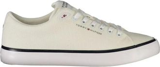 Tommy Hilfiger Witte Heren Sneaker Stijlvol Comfortabel - Heren - Sneakers - Wit - 44 EU - Polyester - Schoenen