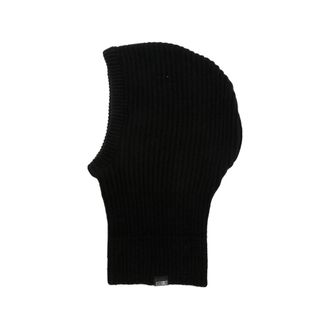 Maison Margiela Hats, female, Black, Size: M Ribbed Logo-Patch Beanie