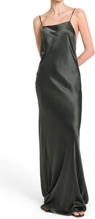 TWP Scoop Back Stretch Silk Maxi Slipdress in Rosin at Nordstrom, Size 12