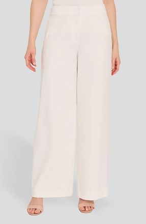 Tahari by ASL Wide Leg Pants in White at Nordstrom, Size 16P