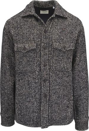 Tintoria Mattei Giacca-camicia con motivo pied-de-poule - Nero