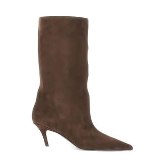 Amina Muaddi Schoenen, Dames, Bruin, 41 EU, Heeled Boots