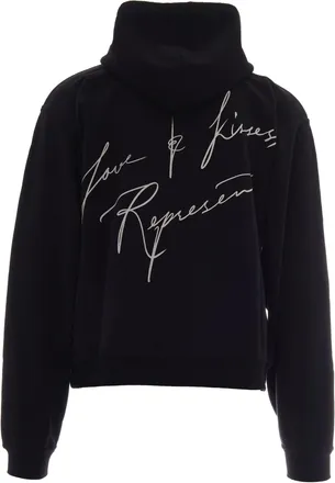 Represent Mens Sweatshirt Love And Kisses Jet Black Cotton Sweatshirts Sweater