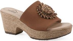White Mountain Birkley Wedge Sandal in Cognac/Tumbled/Nubuck at Nordstrom Rack, Size 7.5