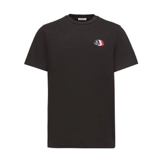 Moncler Triple Logo Cotton T-Shirt - male - Moncler - T-Shirts - Black - 3XL - Tops