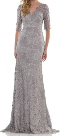 Colors Dress Marsoni Long Mother Of The Bride Lace Dress In Gray