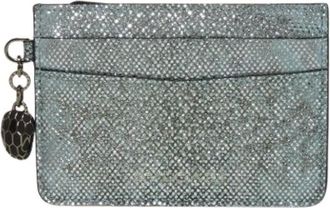 Bulgari Pre-owned Wallets, male, Blue, Size: ONE SIZE Pre-owned Serpenti Forever Metallic Karung Card Holder