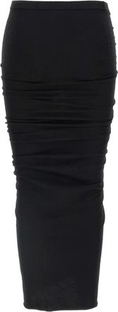 Rick Owens Gonna Edfu lunga con vita elasticizzata - Nero