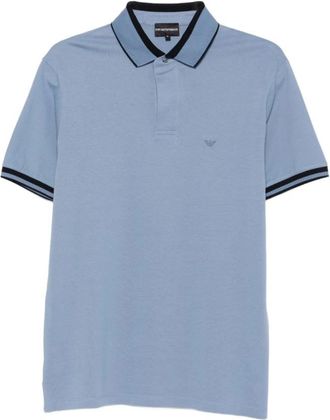 Emporio Armani Logo katoenen poloshirt - Heren - Polos - Blauw - 3XL - Katoen - Tops
