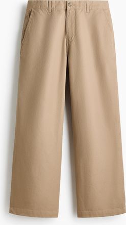 H&M Baumwollchino in Loose Fit - Beige