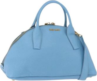 Miu Miu Pre-owned Hand Bag - Dames - Vintage Handtas - Blauw - ONE Size - Leer - Vintage