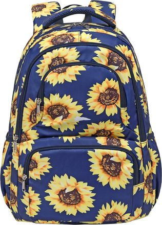 Generic Sunflower Printing Primary Middle School Backpack For Girls Bookbag Casual Daypack Womens Pack (Blue, One Size)