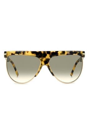 Victoria Beckham 65mm Oversize Gradient Pilot Sunglasses in Yellow Havana/Green Shaded at Nordstrom