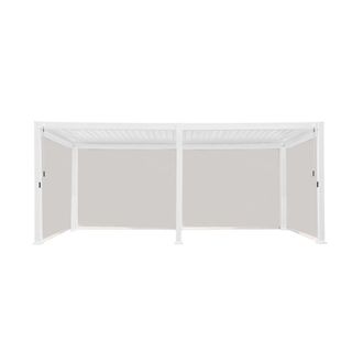 Sweeek P&eacute;rgola bioclim&aacute;tica 3x6m de aluminio + 4 toldos de 3m, blanco