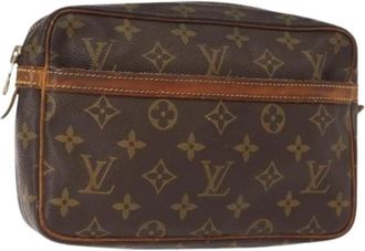 Louis Vuitton Pre-owned Vintage Canvas Clutch - Dames - Vintage Clutch - Bruin - ONE Size - Vintage