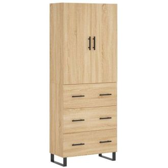 vidaXL Highboard Sonoma Oak 69.5x34x180 cm Engineered Wood Vidaxl