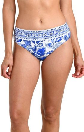 La Blanca Botanical Brocade Bikini Bottoms in Lapis at Nordstrom, Size 14