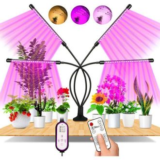 OEM L&aacute;mpara Para Plantas, 80 Led, Luz De Cultivo De 360&deg;, Iluminaci&oacute;n Hort&iacute;cola Con 4 Cabezales, Luz De Cultivo De Espectro Completo Con Temporizador De E
