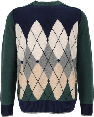 Ballantyne Ronde hals Trui Finezza 7 - Heren - Ronde hals truien - Groen - 2XL - Wol - Truien & Vesten