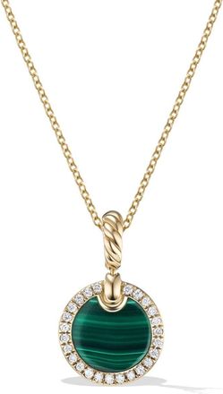 David Yurman 18kt yellow gold Petite DY Elements diamond necklace (17.8mm) - women - Diamond - One Size