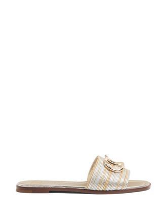 Valentino Garavani Sandali VLogo Signature con ricamo - Argento