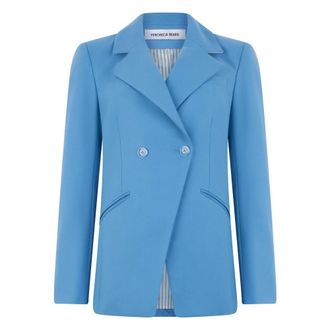 Veronica Beard Blazers, female, Blue, Size: XS Linen Blend Blazer