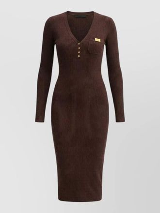 Elisabetta Franchi knit dress v neckline long sleeves