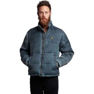 Lyle & Scott Mens Funnelled Puffer Padded Warm Jacket - Navy - Size X-Large