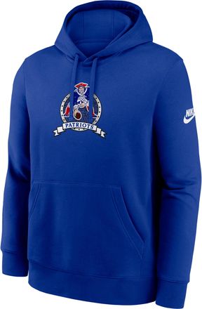 Nike New England Patriots Rewind Club Nike Mens NFL Pullover Hoodie in Blue | NKDK4DA8KV-TM9