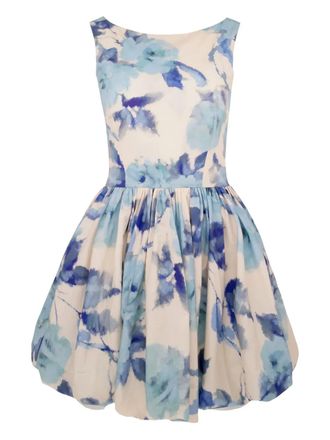 Azeeza Ananya floral-pattern mini dress - women - Cotton/Lycra - S - Blue