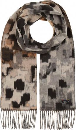 Fraas Womens Abstract Houndstooth Cashmink Scarf In Stone
