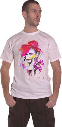 Rockoff Trade Boy George and Culture Club T Shirt Drawn Portrait Logo Official Mens White XXL