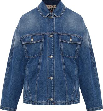 Marni Ge&iuml;soleerde Denim Jas - Dames - Spijkerjassen - Blauw - S - Leer - Jassen