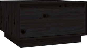 vidaXL Mesa De Centro De Madera Maciza De Pino Negro 55x56x32 Cm Vidaxl