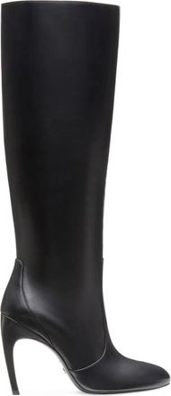 Stuart Weitzman Luxecurve 100 Slouch Laars - Dames - Laarzen met Hak - Zwart - 37 EU - Leer - Schoenen
