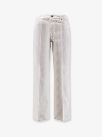 Toteme Pantalone in white denim con fondo svasato - TOTEME - gender_Woman